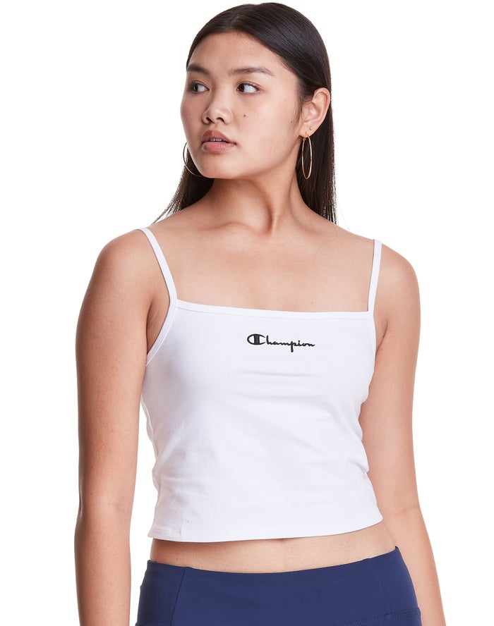 Champion Dame T-Shirts Hvide - Cropped Cami - Danmark HAR-954638